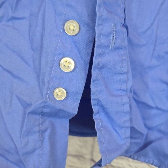 Chaps Boys Blue Point Collar Long Sleeve Dress Shirt Formal Wedding Fancy - Picture 4 of 9